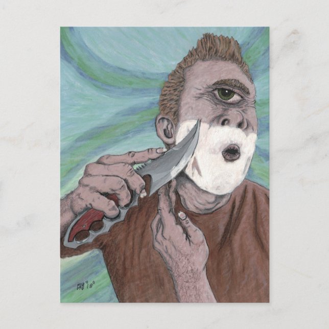 Griechische Cyclops Knife Shave Fantasy Art Postka Postkarte (Vorderseite)
