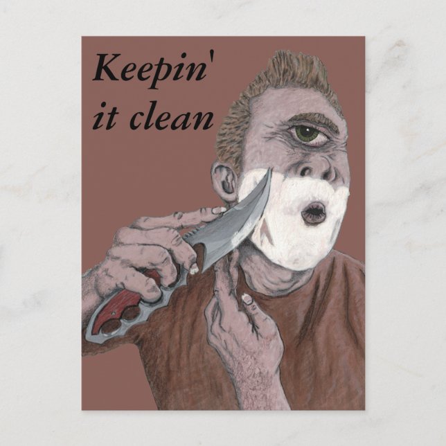 Griechische Cyclops Knife Shave Fantasy Postkarte (Vorderseite)