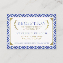 Griechische Elegance Wedding Reception Card Begleitkarte