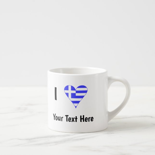 Griechische Flag Herz Liebe Personalisiert Espressotasse (Rechts)