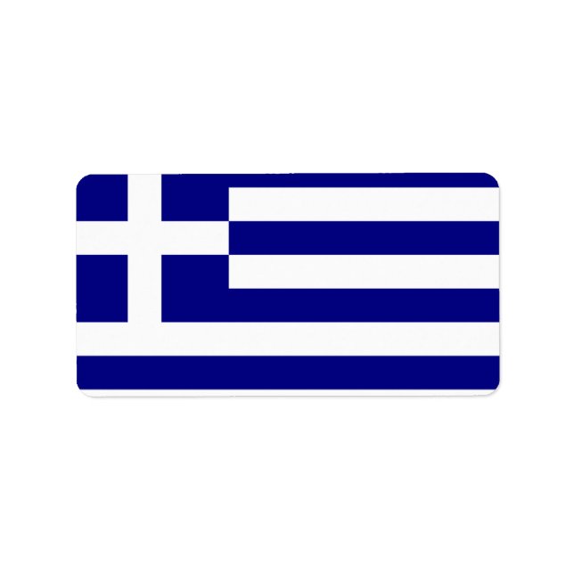 Griechische Flagge Adressaufkleber (Vorne)
