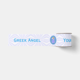 Griechische Flagge Angel Blonde Haar mit Ihrem Nam Ripsband