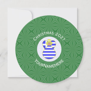 Griechische Flagge Blonde Engel Weihnachten Person Einladung