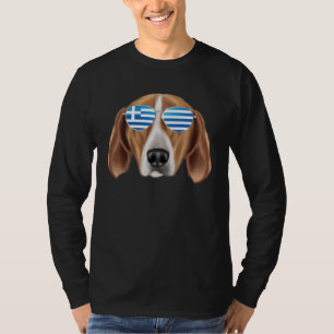 Griechische Flagge English Foxhound Hund Griechenl T-Shirt