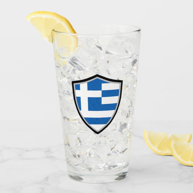 griechische Flagge Glas (Vorderseite Ice)