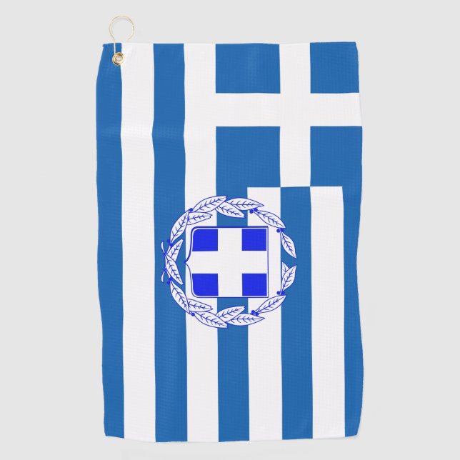 griechische Flagge Golfhandtuch (Vorderseite)