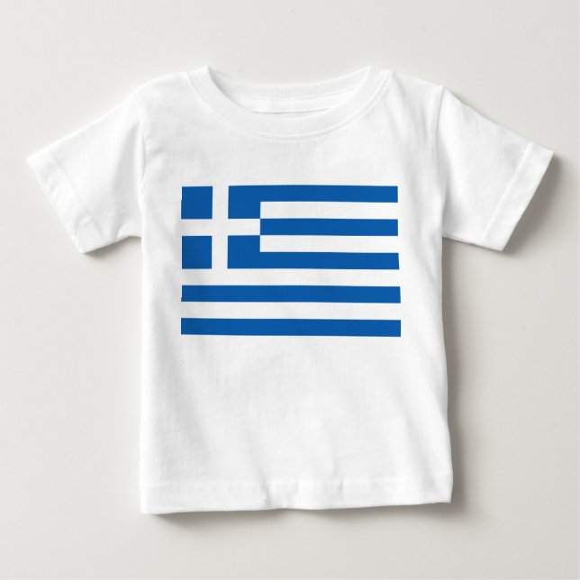 Griechische Flagge (Griechenland) Baby T-shirt (Vorderseite)