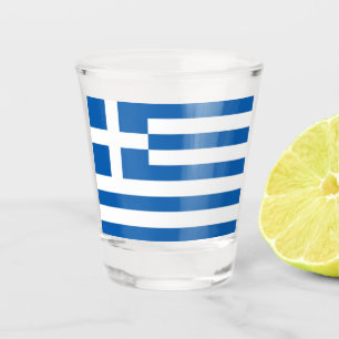 Griechische Flagge Griechenland Blaues weißes Schi Schnapsglas
