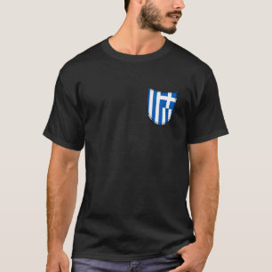 Griechische Flagge Griechenland Ferienpocket T-Shirt