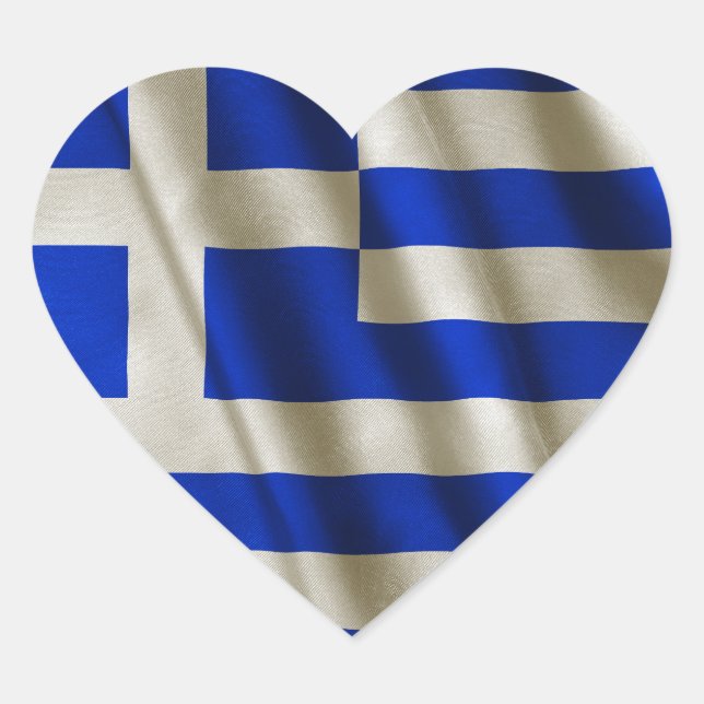 Griechische Flagge Herz-Aufkleber (Vorderseite)