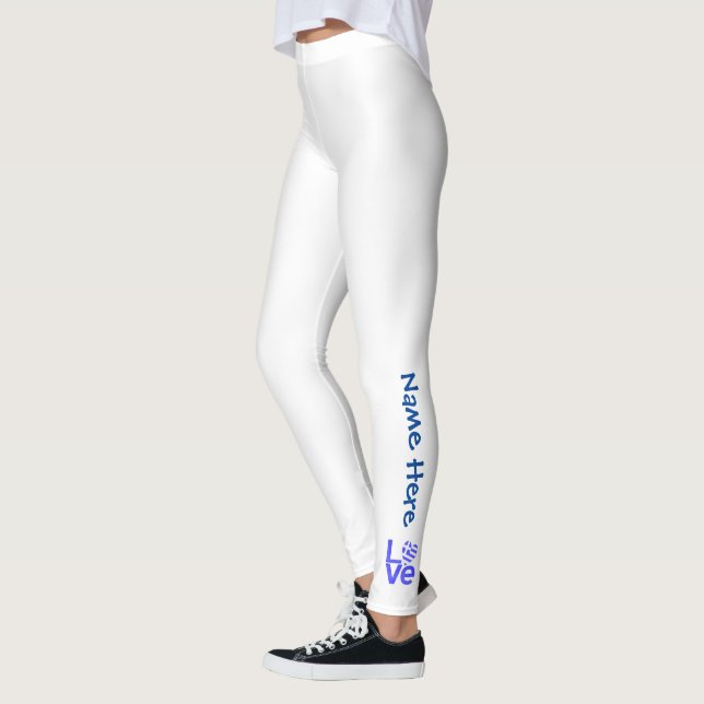 Griechische Flagge Herzblaue LIEBE mit Ihrem Namen Leggings (Links)
