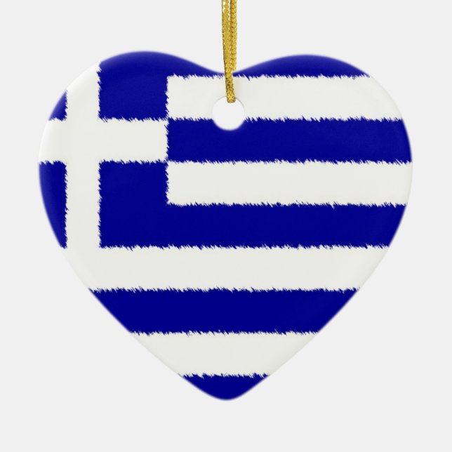 Griechische Flagge Keramik Ornament (Vorne)