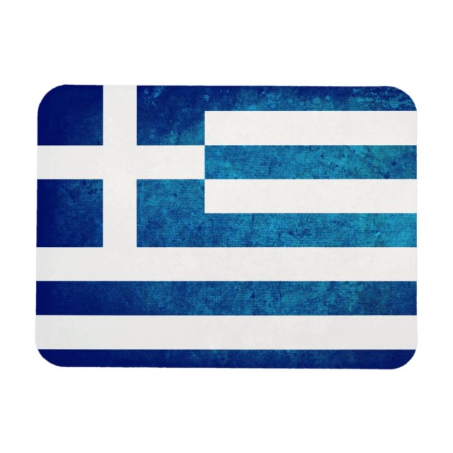 Griechische Flagge Magnet (Horizontal)