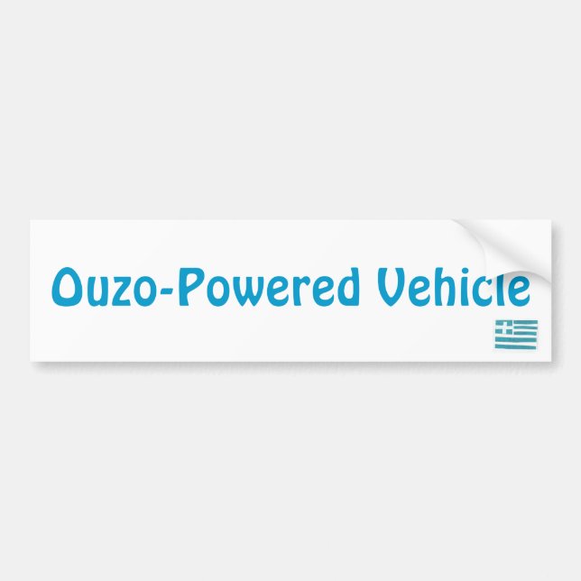Griechische Flagge, Ouzo-Betriebenes Fahrzeug Autoaufkleber (Vorne)