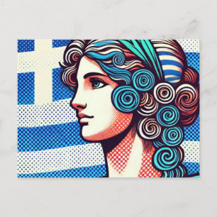 griechische Flagge Postkarte