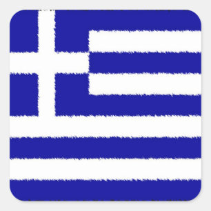 Griechische Flagge Quadratischer Aufkleber