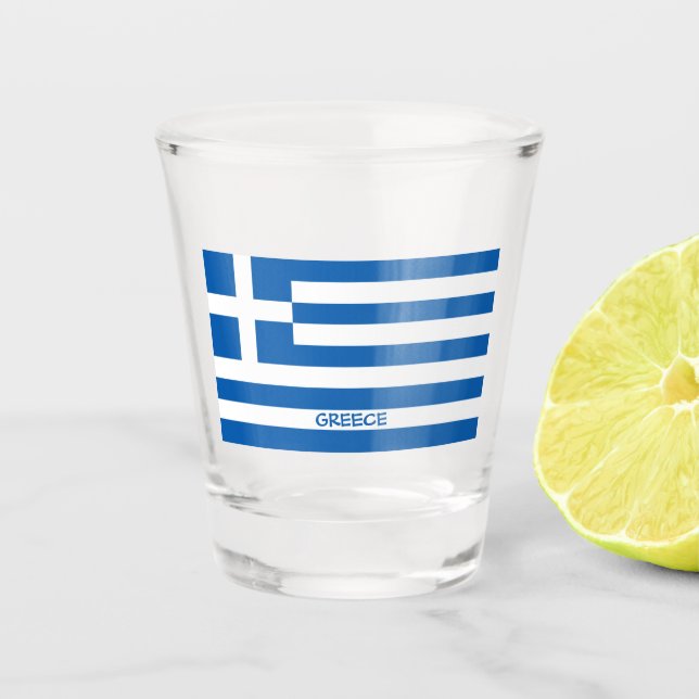 Griechische Flagge Schnapsglas (Vorderseite)