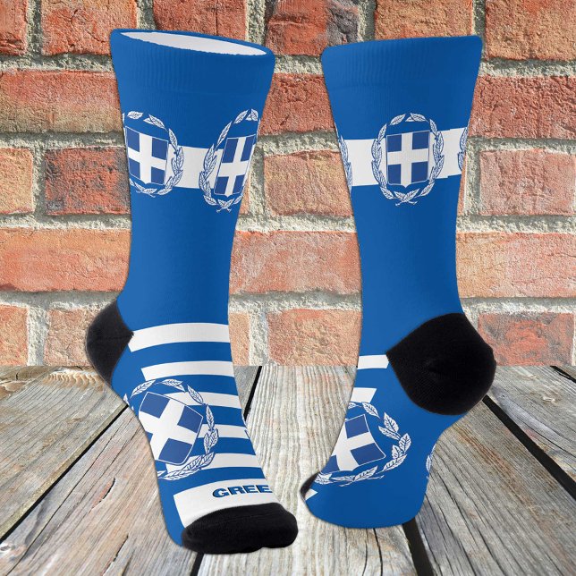 Griechische Flagge Socsk, Patriotik, Nachhaltiges  Socken (Von Creator hochgeladen)