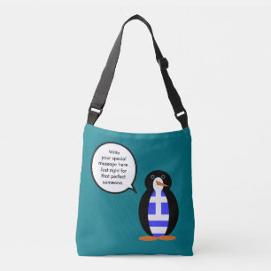 Griechische Flagge sprechende Ms Penguin Personali Tragetaschen Mit Langen Trägern