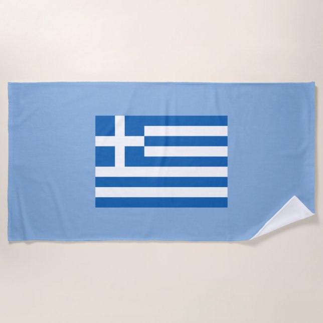 griechische Flagge Strandtuch (Vorderseite)