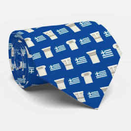 Griechische Flagge und antike griechische Hauptstä Krawatte