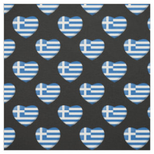 Griechische Flaggen-Herz-Muster Stoff
