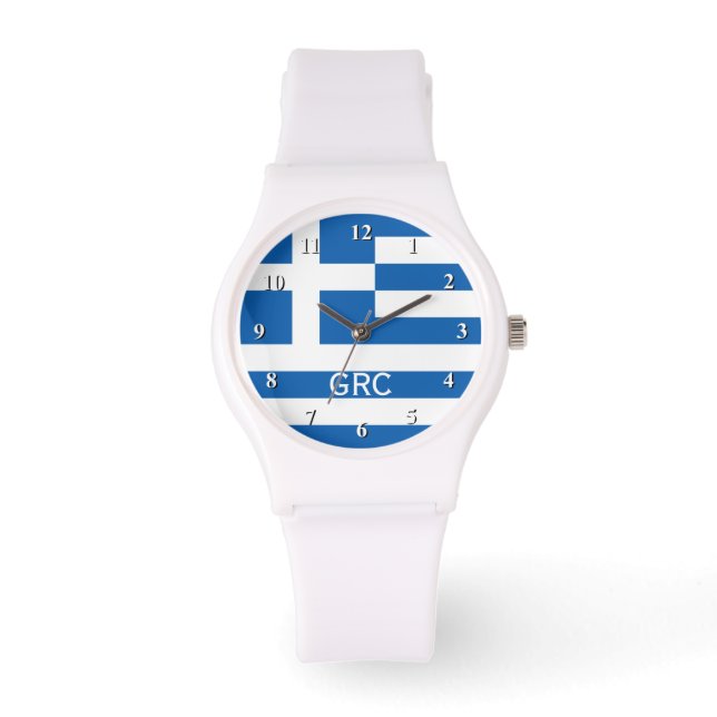 Griechische Flaggenarmbanduhr für Männer und Armbanduhr (Vorderseite)