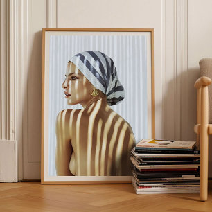 Griechische Frau Vintage-Fotografie Modeplakat Gri Poster
