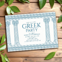 Griechische Geburtstagsparty mit eleganten, blauen