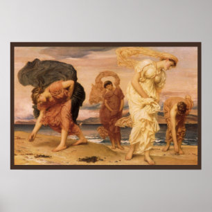Griechische Girls sammeln Kieselsteine von Lord Le Poster