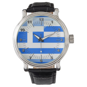 Griechische glatte Flagge Armbanduhr