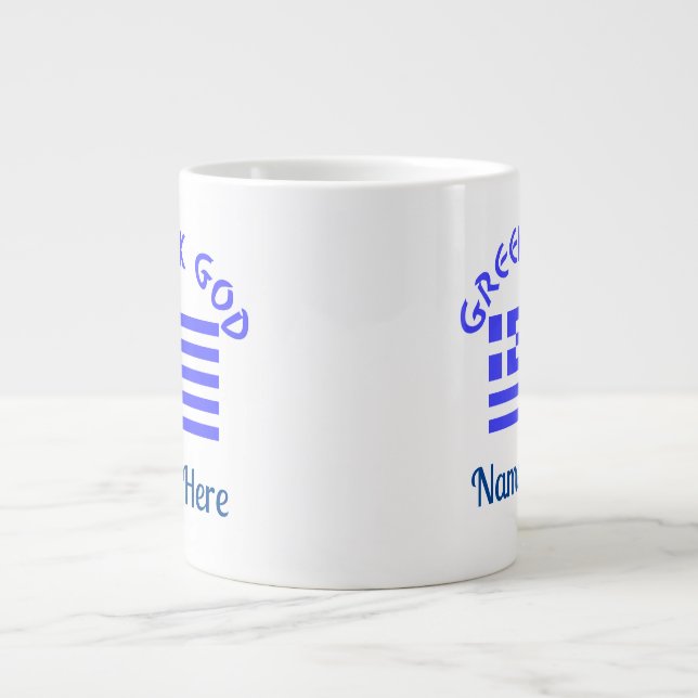 Griechische Gotteflagge Personalisiert Jumbo-Tasse (Vorderseite)
