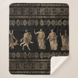 Griechische Gottheiten und Mäander-Schlüsselverzie Sherpadecke