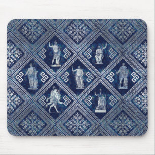 Griechische Gottheiten und Meander-Schlüsseldekor Mousepad