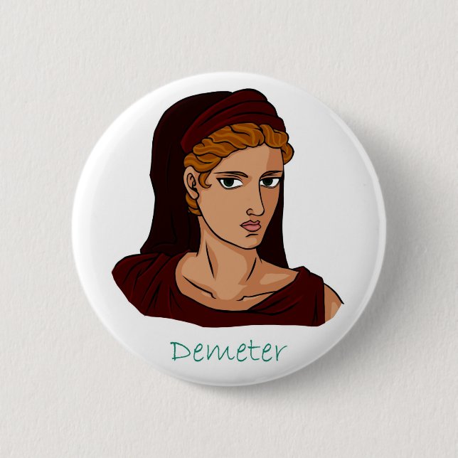 Griechische Göttin - Demeter-Abzeichen Button (Vorderseite)