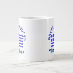 Griechische Göttin und Flagge Griechenlands Jumbo-Tasse