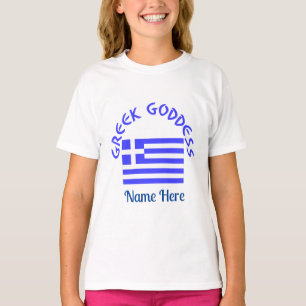 Griechische Göttin und Flagge Griechenlands Person T-Shirt