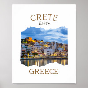 Griechische Insel Kreta Griechenland mit der Stadt Poster
