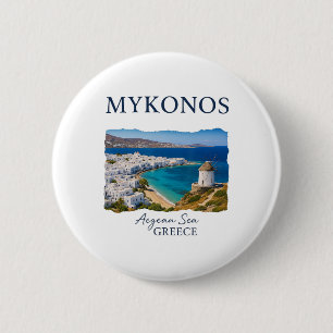 Griechische Insel Mykonos Urlaub Reise Küstenleben Button