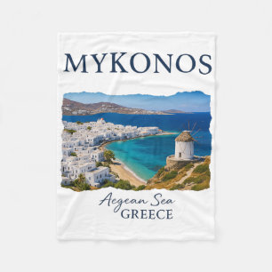 Griechische Insel Mykonos Urlaub Reise Küstenleben Fleecedecke