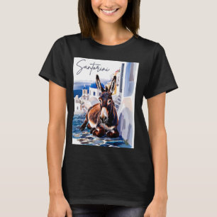 Griechische Insel Santorini Griechenland Donkey in T-Shirt
