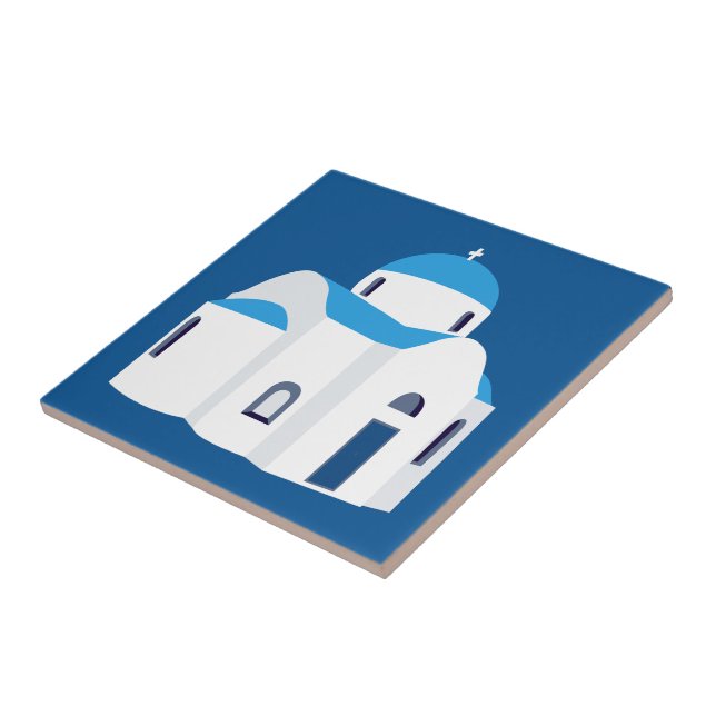 Griechische Insel Santorini Kirche Fliese (Seite)