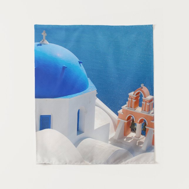 Griechische Insel Santorini Wandteppich (Vorderseite)