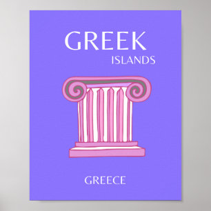 Griechische Inseln, Griechenland, Reisekunst, Prep Poster