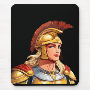 Griechische Kriegerinnenprofil in klassischer Dars Mousepad