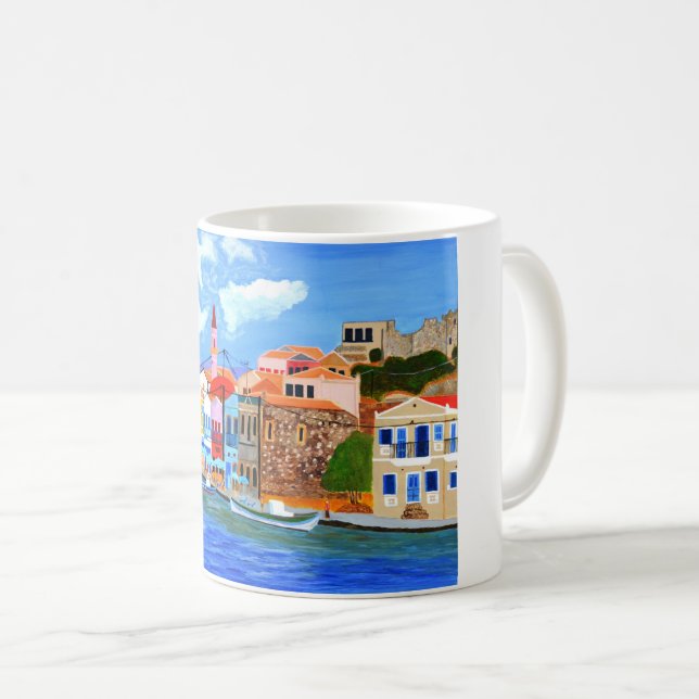 griechische Küste Kaffeetasse (VorderseiteRechts)