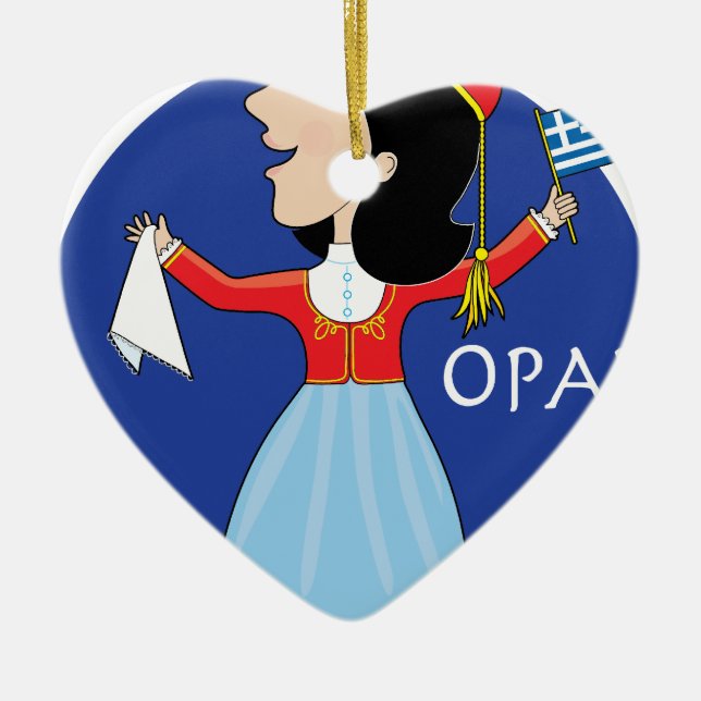 Griechische Lady Dancing Keramik Ornament (Vorne)