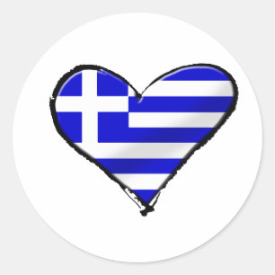 Griechische Liebe - i-Liebe Runder Aufkleber