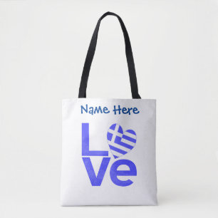 Griechische LOVE Blaue Personalisierte  Tasche