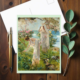 Griechische Mädchen am Strand Postkarte